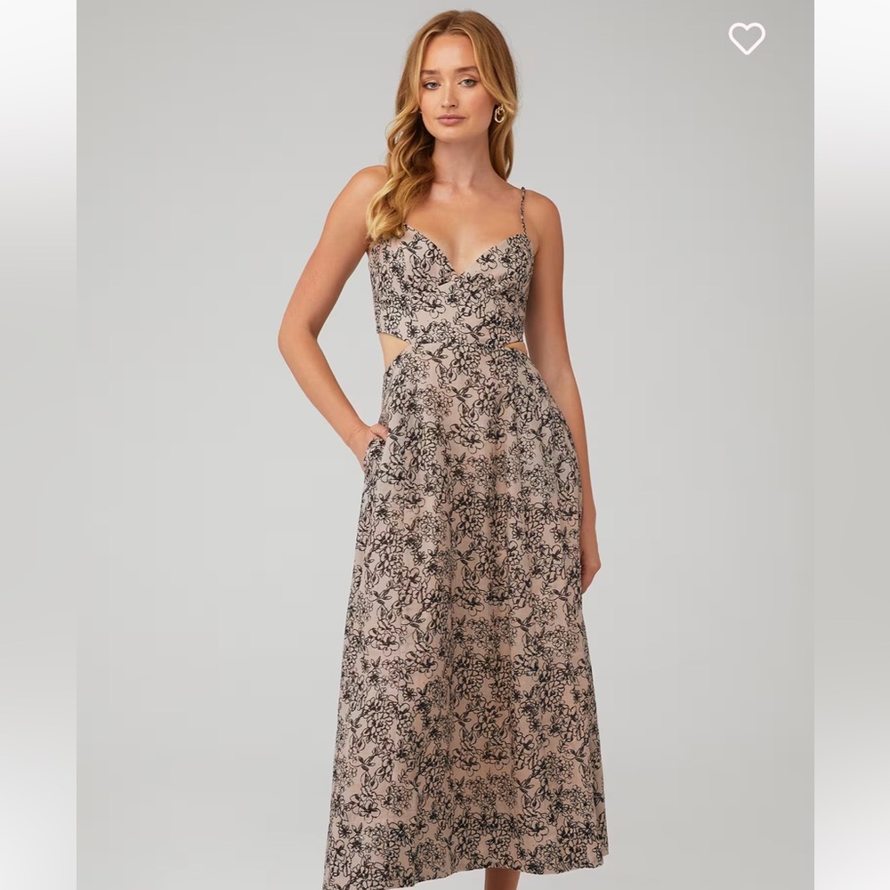 Bardot Black and Cream Floral Maxi Dress
